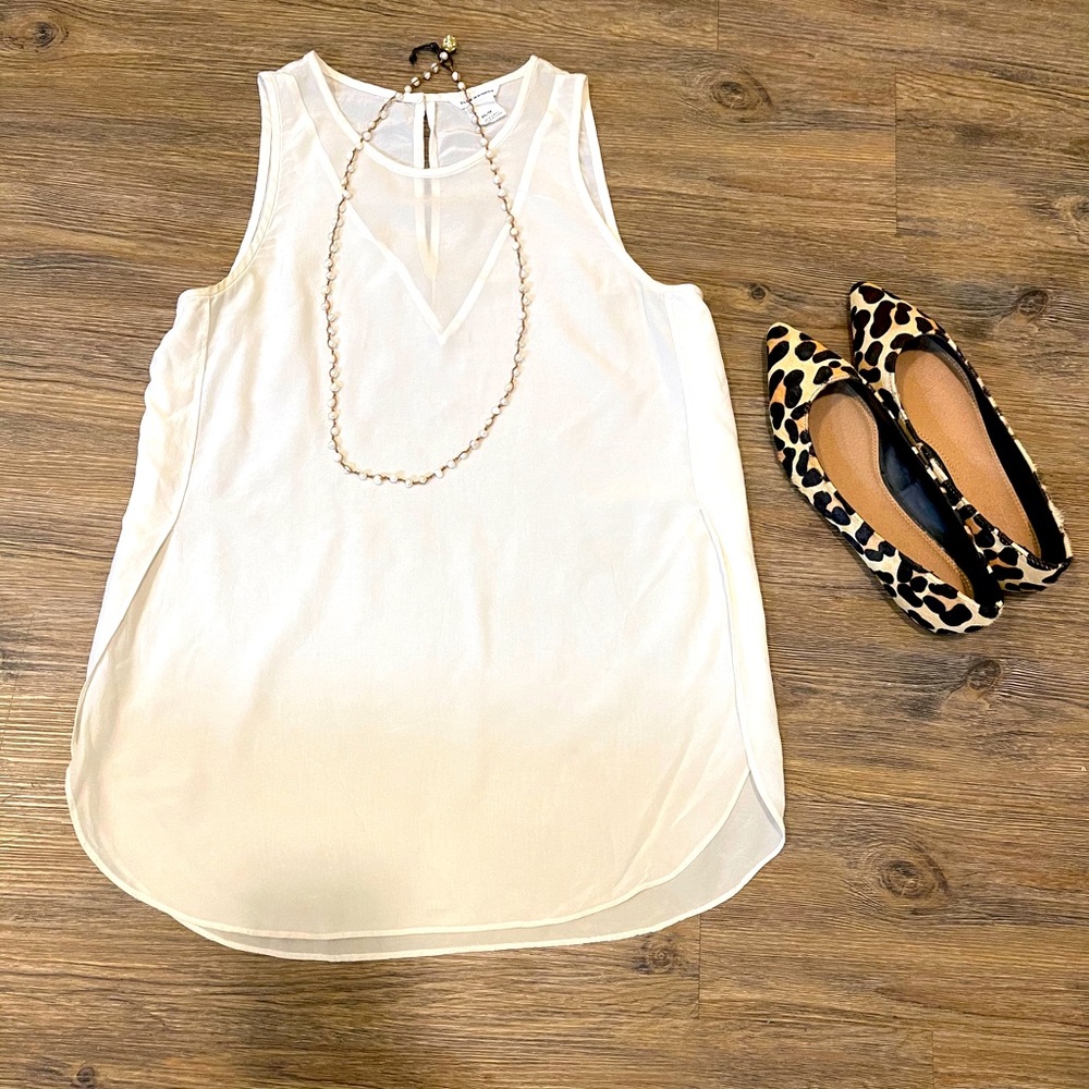 Elegant Club Monaco white tank top size XS